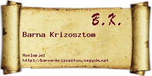 Barna Krizosztom névjegykártya